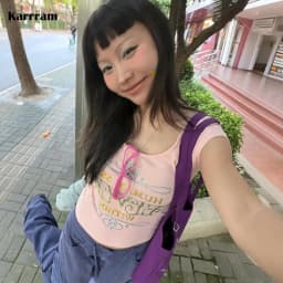 Karrram Japanese Y2k Rhinestone Print T-shirt 2000s Cutecore Short Sleeve Pink Top Vintage Harajuku Kawaii Tshirt American Retro