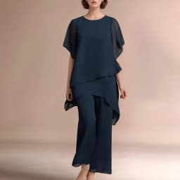 Casual Spring Outfit Women's 2-piece Chiffon Set Plus Size Wide Leg Pants Ruffle Layers V-neck Top Casual Office for Spring