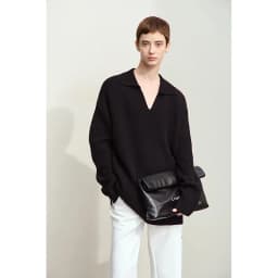 Amii Women's Sweater 2026 Winter New V-neck Loose Long Sleeve Solid Knit Sweater Ladies Basic Versatile Pullover Top 12444194