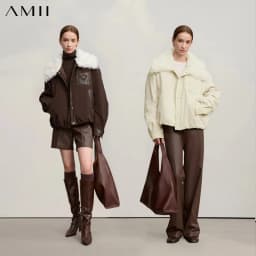 Amii Down Coats For Woman 2026 Winter New Casual Warm Patchwork Versatile Down Jacket Women's Long Sleeves Loose Top 12544075