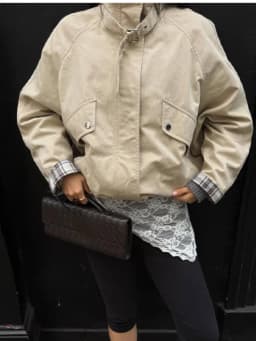 Fashion Stand Collar Strap Buckle Long Sleeve Jacket Utility Pocket Cropped 2026 Fall Casual Women Outerwear Chic Lady Coat
