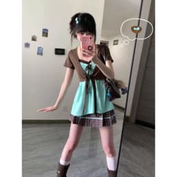Y2K Korean Style Two Piece Set Women Ruched Front Camisole Top Short Sleeve Cropped Bolero Shrug Sweet Casual Summer Outfits