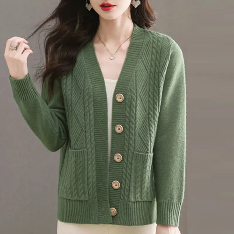 Women's Knit Sweater Open Cardigan 2026 New Spring/Autumn Thickened Loose Plus Size Fashion Solid Color Pullover Outerwear Top