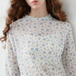 TOYOUTH Women's Floral Print Mesh T Shirt 2026 Fall New Arrival Slim Fit Thin Mock Neck Sheer Second Skin Base Layering Top