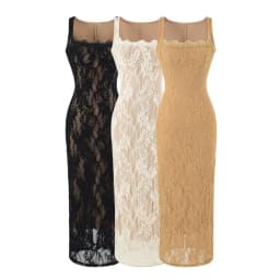 French-style square-neck lace strap slim-fit long dress women, summer and elegant dress