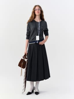 DUSHU 2026 Fall New Women's Patchwork Round Neck Knitted Sweater Wool Blend Long Sleeve Top Elegant Commute Style Multiple Sizes