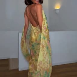 Vintage Printed O-neck Sleeveless Chiffon Dress Elegant Slim Pleated Vacation Beach Dress Summer New High Waist Party Maxi Dress