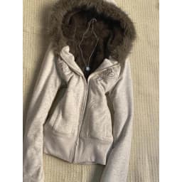 American Y2k Embroidered Fur Collar Hooded Sweatshirt for Women 2026 Autumn Winter New Retro Streetwear Women's Zip Up Hoodie