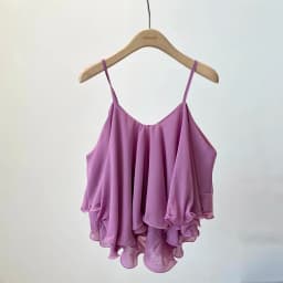Korean Fashion Lightweight Chiffon Spaghetti Strap Crop Top Women's Summer Ruffled Flowy Cami Casual Daily Party Tanks