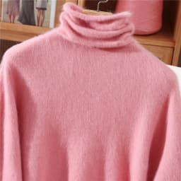 100% Pure Mink Fur Sweater Women's Pullover High Neck Knitted Sweater Autumn Winter New Item Pile Collar Thick Soft Base Sweater