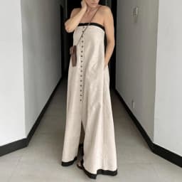 Elegant Strapless Sleeveless Dress Fashion Single Breasted Off Shoulder Vacation Dress Temperament Color Blocked Backless Dress