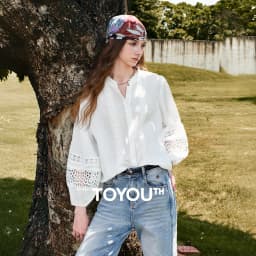 TOYOUTH Liberte Series Womens Lyocell Ramie Blouse 2026 Autumn New Lace Trim Lantern Sleeve Casual Shirt