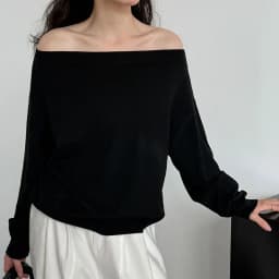 Off Shoulder Knit Pullover for Women Sexy Long Sleeve Autumn Casual Sweater Top