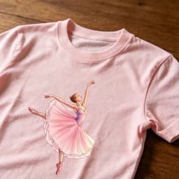 Elegant Pink Ballerina Dance Silhouette Women Summer Cotton T Shirt Grace Ballet Minimal Girly Graphic Tee