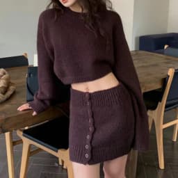 2026 Autumn Winter Women's Knitting Costume Turtleneck Solid Color Pullover Sweater Slim Skirt Two-piece Set Female Warm Suits