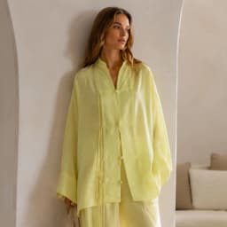 Women Stand Collar Shirt Chinese Frog Button Blouse for Early Fall, Loose Solid Color Long Sleeve Top Durable Polyester
