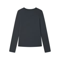 Silk Wool Blend O Neck Long Sleeve Tee for Women Pink Thin Casual Summer Top
