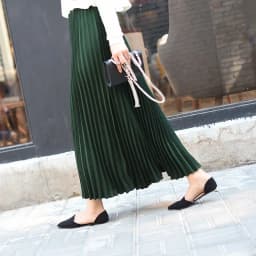 High Waist Pleated Maxi Skirt for Women Vintage Summer Long Flowy Skirt