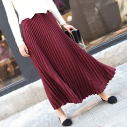 High Waist Pleated Maxi Skirt for Women Vintage Summer Long Flowy Skirt