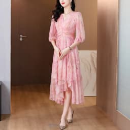 Summer Floral Silk Beach Midi Sundress Women Boho Fashion Casual Light Maxi Dress 2026 Spring Elegant Luxury Festival Vestidos