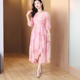 Summer Floral Silk Beach Midi Sundress Women Boho Fashion Casual Light Maxi Dress 2026 Spring Elegant Luxury Festival Vestidos