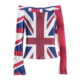 Y2K Harajuku Digital Print American Flag Off Shoulder Long Sleeve T Shirt Slim Fit Sexy Streetwear Top for Women Street Style