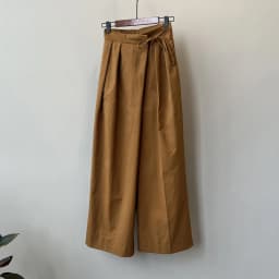 Johnature Casual Korean Asymmetrical Slant Front Tie Wide-leg Pants Women High-waisted Versatile Straight-leg Casual Pants