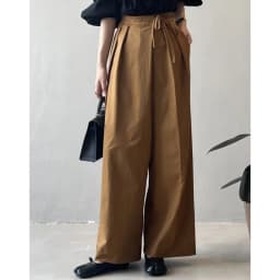 Johnature Casual Korean Asymmetrical Slant Front Tie Wide-leg Pants Women High-waisted Versatile Straight-leg Casual Pants