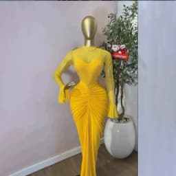 Chic 2026 INS Mesh Pleated Long Dress Women Slim Fits High Waist Bodycon Vestidos Elegant Dress Splicing Long-sleeved Dress Y2K