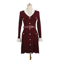 ZJYT Autumn Winter Knitted Sweater Dress for Women Long Sleeve 2026 Fashion New Single Breasted Sweet Casual Dresses with Belt