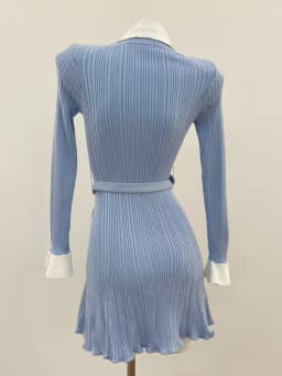 ZJYT Autumn Winter Knitted Sweater Dress for Women Long Sleeve 2026 Fashion New Single Breasted Sweet Casual Dresses with Belt