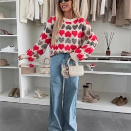 2026 Casual Commuting Sweater Top O Neck Long Sleeved Jacquard Knitted Pullover Autumn Winter Soft Warm Loose Fit Women Sweater