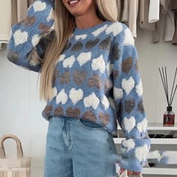 2026 Casual Commuting Sweater Top O Neck Long Sleeved Jacquard Knitted Pullover Autumn Winter Soft Warm Loose Fit Women Sweater