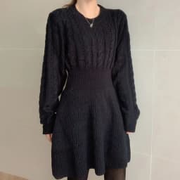 Autumn Winter A Line Sweater Dress Women Korean Fashion Long Sleeve Knitted Dresses Woman 2026 Round Neck Warm Midi Dress Ladies