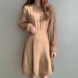 Autumn Winter A Line Sweater Dress Women Korean Fashion Long Sleeve Knitted Dresses Woman 2026 Round Neck Warm Midi Dress Ladies