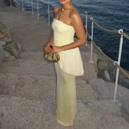 Elegant Strapless Off Shoulder Pleated Party Dress Trendy Solid Sleeveless Banquet Dress Sexy One Neck Backless High Waist Dress