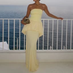 Elegant Strapless Off Shoulder Pleated Party Dress Trendy Solid Sleeveless Banquet Dress Sexy One Neck Backless High Waist Dress