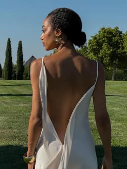 White Satin Slip Maxi Dress Draped Cowl Neck Spaghetti Strap High Split Floor Length Wedding Guest Evening Party Long Dress