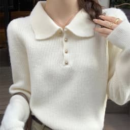 2026 Chic Turn Down Collar Knitted Sweaters Women Button Up Solid Color Sweater Pullovers Woman Korean Long Sleeve Jumpers Mujer