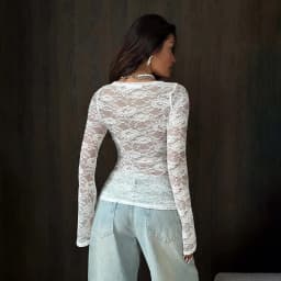Tuularose White Lace Pullover Women Sexy Hollow See-Through Twist Patchwork Pullover New High Street Chic Slim Women's T-Shirts