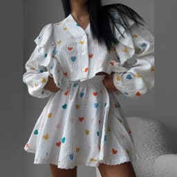 Elegant High Waist Half Skirts Lady Outfit Fashion V-neck Long Sleeve Shirts&Skirts Sets Casual Women's Hollow Out Vacation Sets