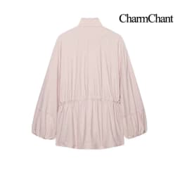 CHARMCHANT Women's Stand Collar Windbreaker Adjustable Drawstring Waist Loose Fit Lightweight Jacket Spring Summer 2026
