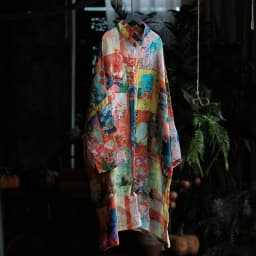 100% Ramie Women Casual Long Shirt New Arrival 2026 Autumn Vintage Style Floral Print Loose Comfortable Female Shirt Dress M2911