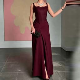 Ladies Sexy Square Collar Lace Evening Dress Spring High Waist Patchwork Draped Long Dress Summer Backless Zips Strap Maxi Dress