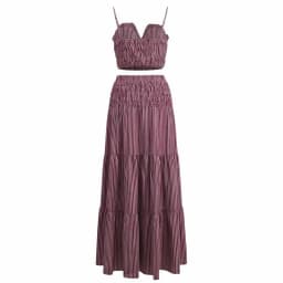 Women's Clothing Dress Summer New Striped Suspender Tube Top Drawstring Short Top, European And American Skirt Casual Fashion