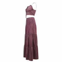 Women's Clothing Dress Summer New Striped Suspender Tube Top Drawstring Short Top, European And American Skirt Casual Fashion