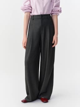DUSHU Women's Multi‑Size High‑Waisted Wide‑Leg Straight Commuter Suit Pants Comfortable Casual Long Trousers Flattering Bottoms
