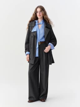DUSHU Women's Multi‑Size High‑Waisted Wide‑Leg Straight Commuter Suit Pants Comfortable Casual Long Trousers Flattering Bottoms
