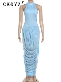 Ladies Autumn 2026 Date Night Party Maxi Dress Sleeveless Ruched Sexy Bodycon Long Dresses For Women Evening Clubwear Outfits