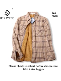 Velvet Thick Warm Women's Plaid Shirt, Female Long Sleeve Tops, M-5XL Winter Fleece Casual Check Blouse, Autumn Clothes T77710A
